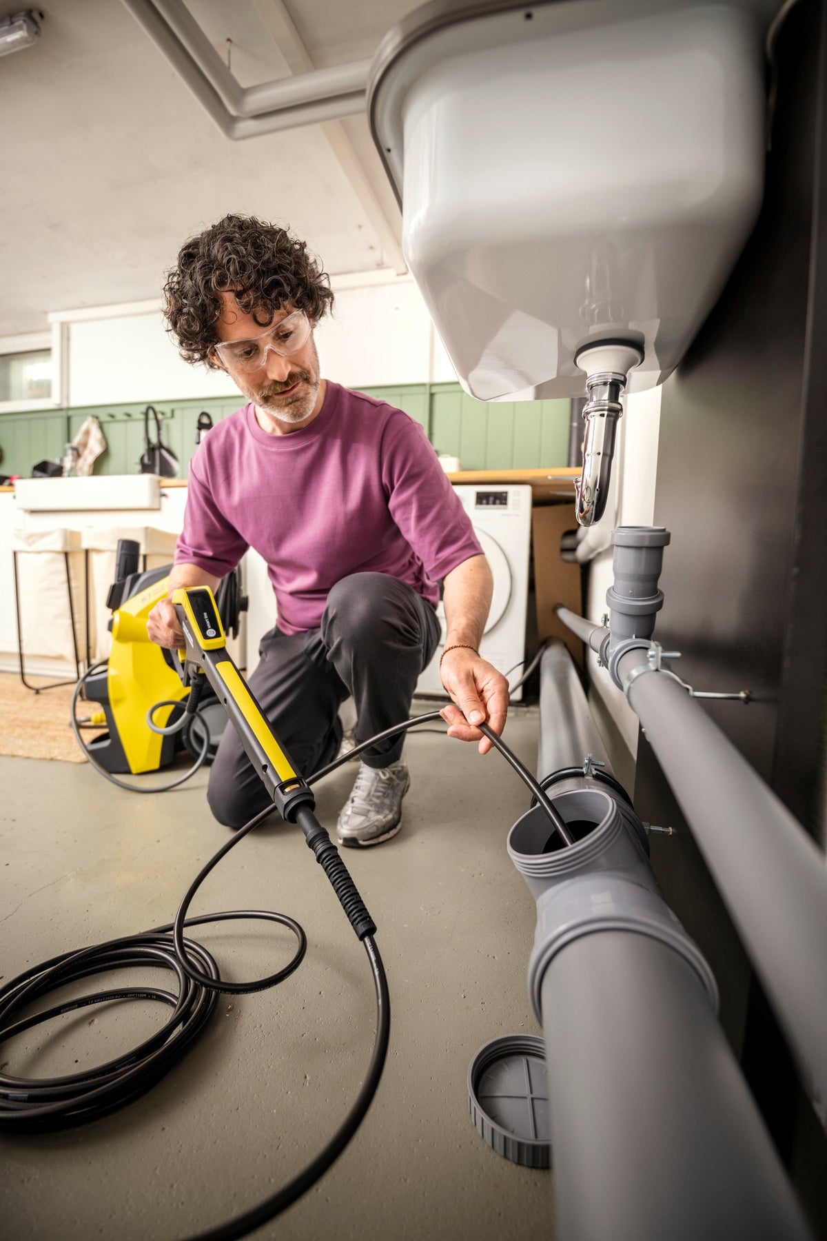 Комплект для промывки труб со шлангом PC 15